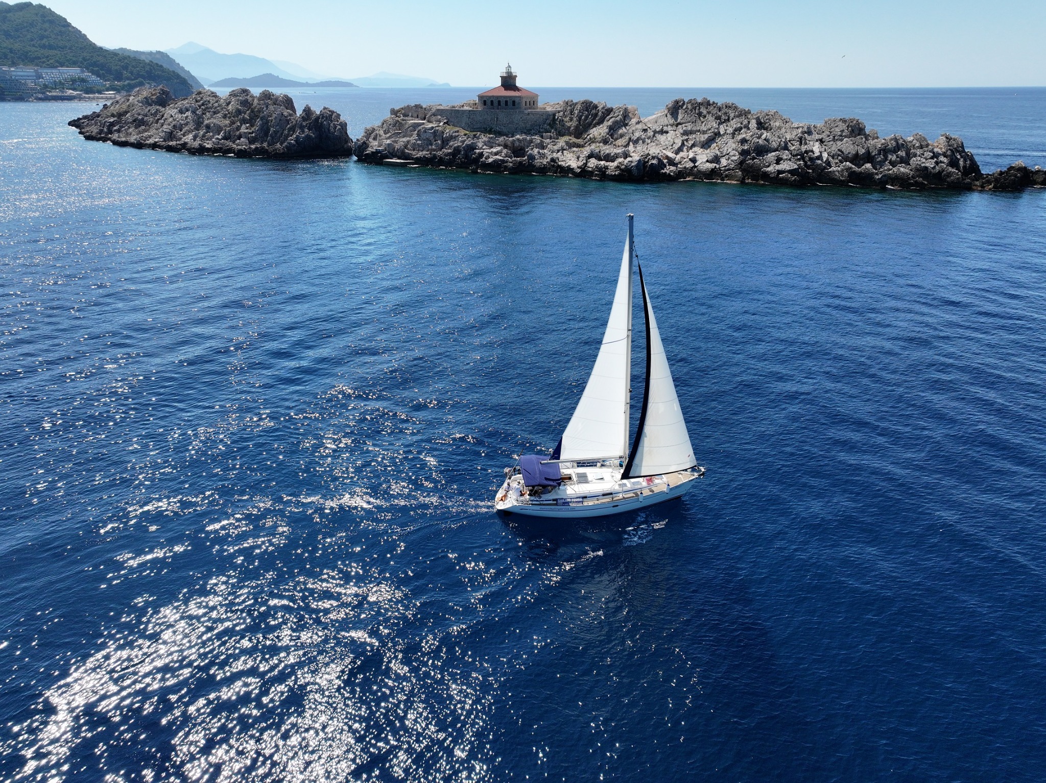 Sailing across the Adriatic near Dubrovnik